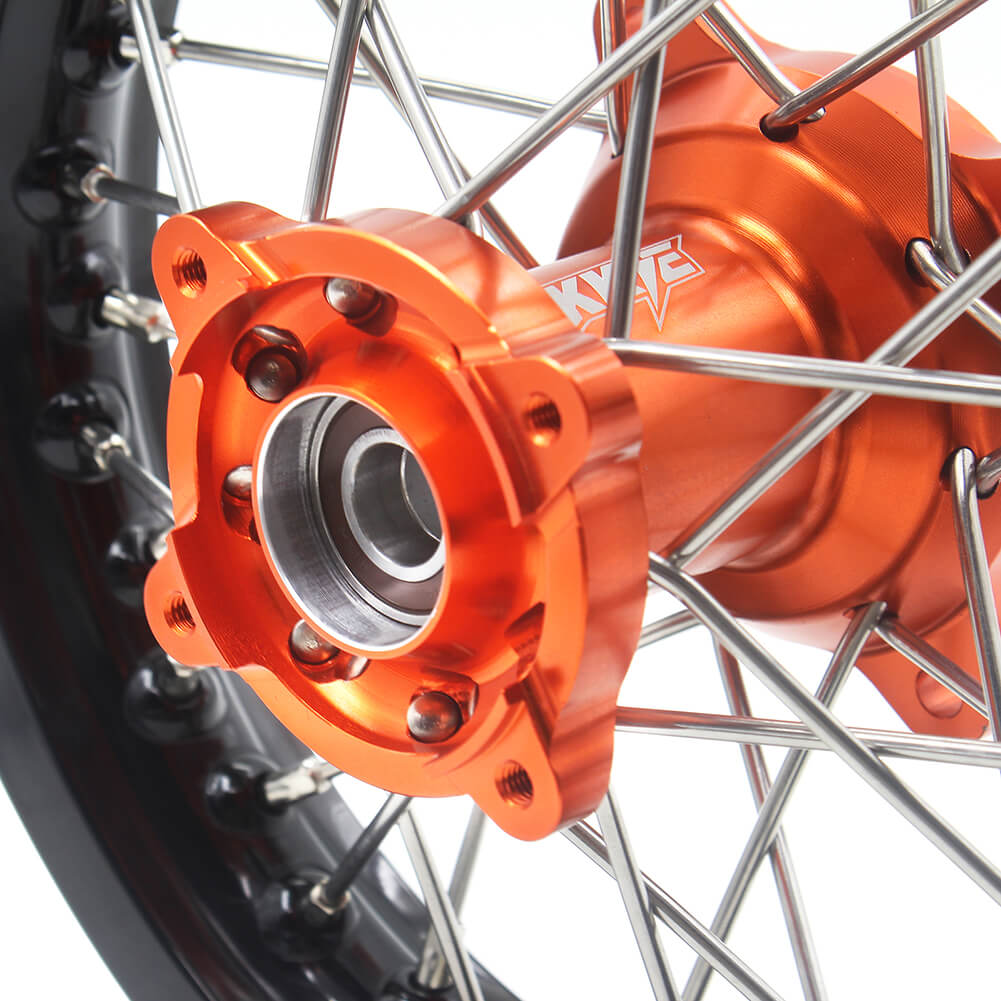 KKE 12/10 Mini Kid's Wheels For KTM SX50 2014-2023 GAS GAS MC50 2021-2023 Dirtbikes Orange Hub KKE Racing