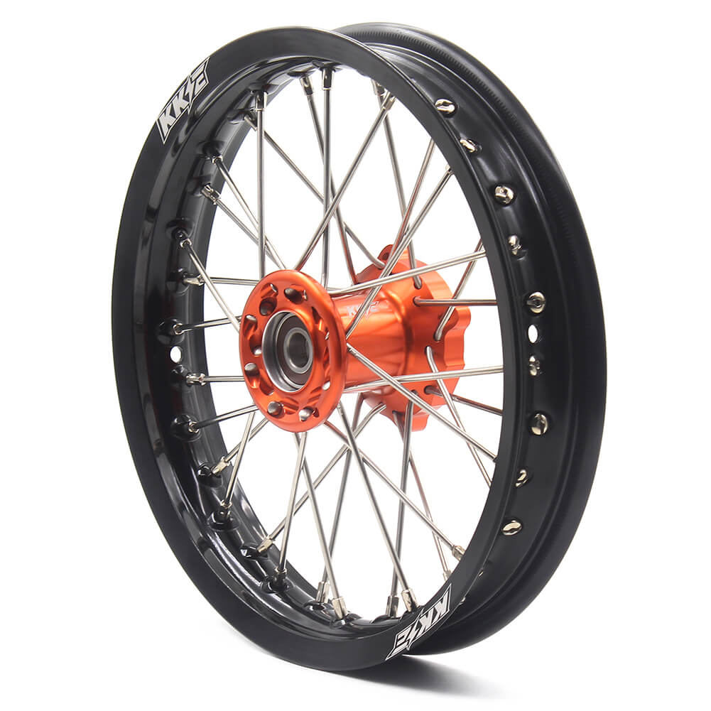 KKE 12/10 Mini Kid's Wheels For KTM SX50 2014-2023 GAS GAS MC50 2021-2023 Dirtbikes Orange Hub KKE Racing