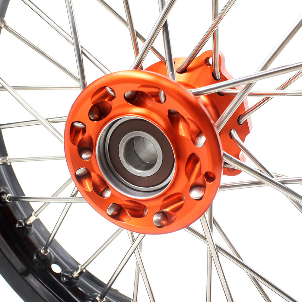 KKE 12/10 Mini Kid's Wheels For KTM SX50 2014-2023 GAS GAS MC50 2021-2023 Dirtbikes Orange Hub KKE Racing