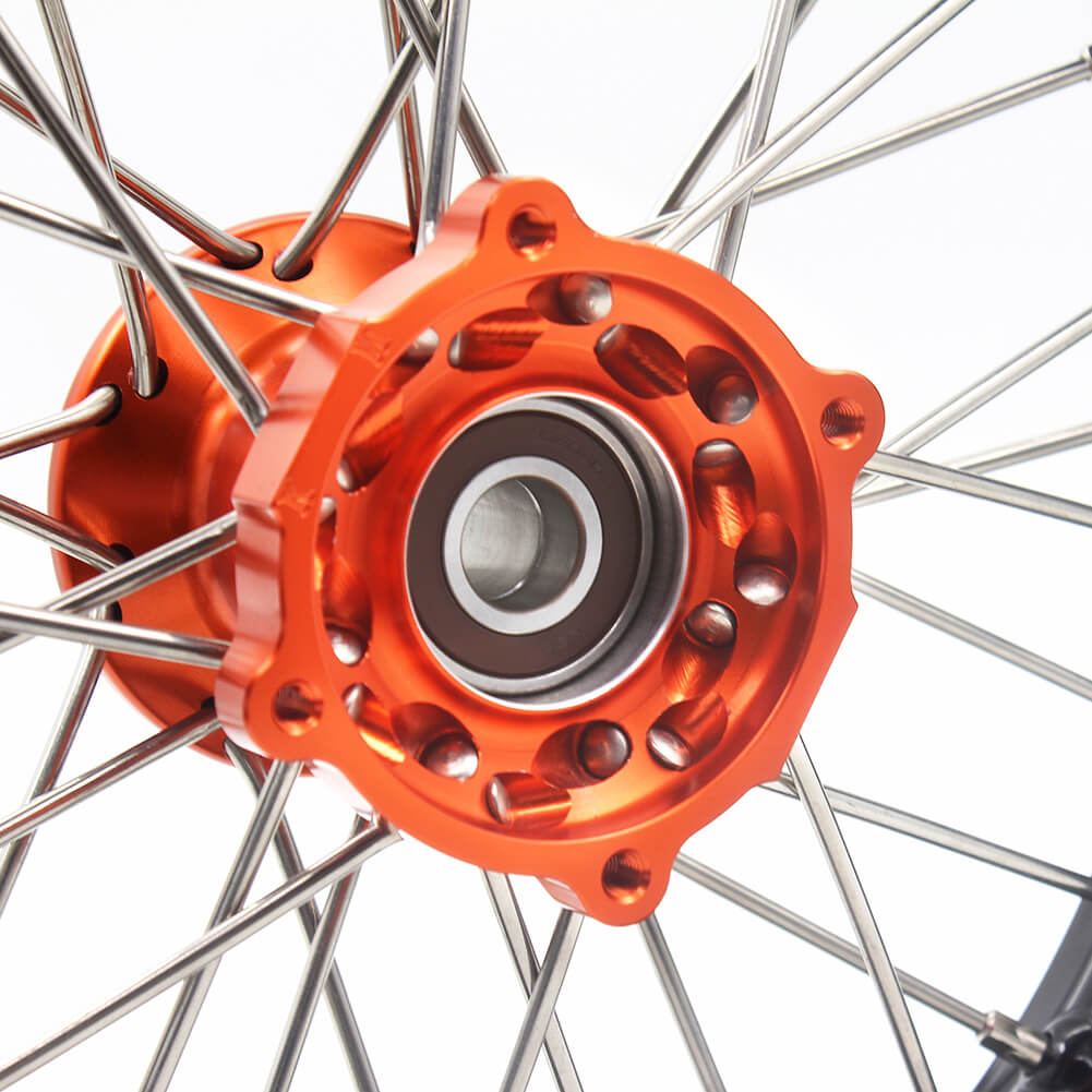 KKE 12/10 Mini Kid's Wheels For KTM SX50 2014-2023 GAS GAS MC50 2021-2023 Dirtbikes Orange Hub KKE Racing