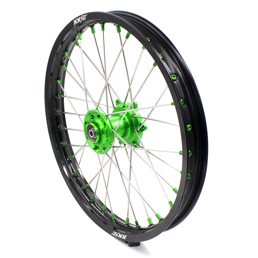 KKE 19" 16" For KAWASAKI KX85 KX80 KX100 KLX140/L Big Kid's Wheels Rim Green Hub KKE Racing