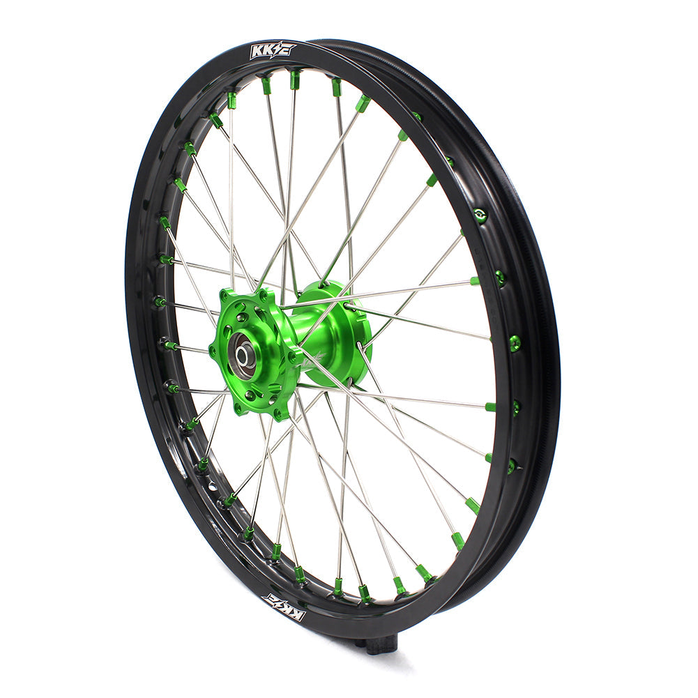KKE 19" 16" For KAWASAKI KX85 KX80 KX100 KLX140/L Big Kid's Wheels Rim Green Hub KKE Racing