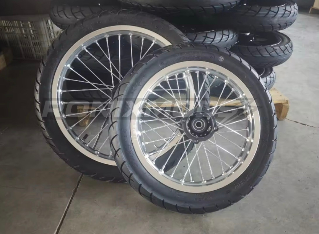 Chrome & Black 17/14 Supermoto Wheelsets - Strike/Yozma/Tuttio/Valintsu RonixMods