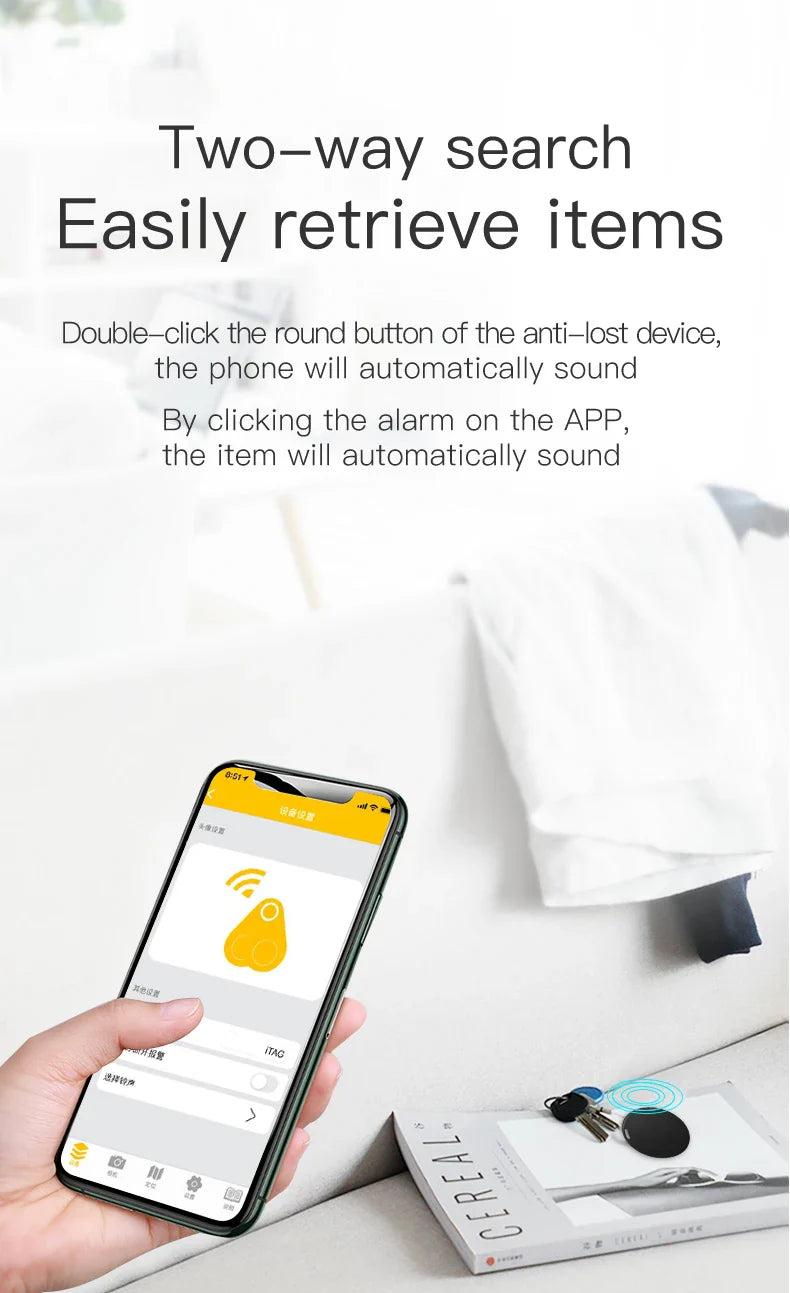 Mini GPS Locator AntiLost Alarm Wallet Keychain Smart Tag Bluetooth-Compatible Tracer Keychain Dog Pet Child Tracker Key Finder LUNDY'S