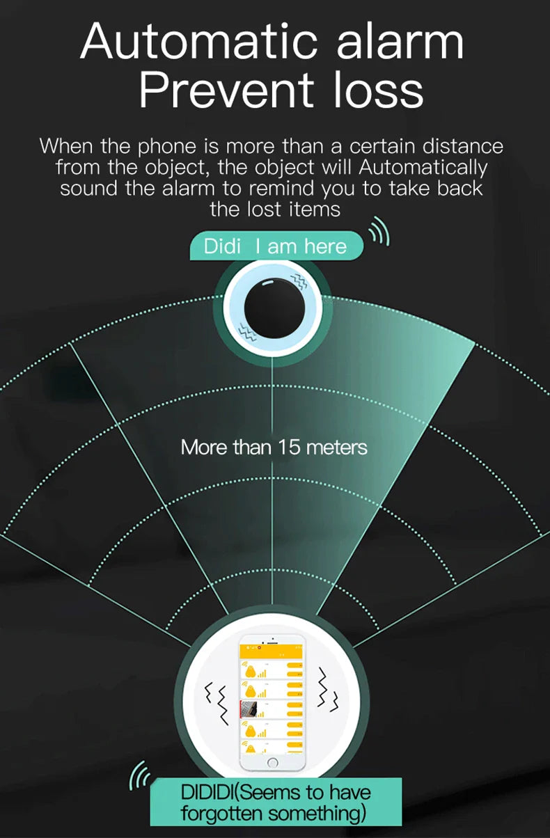 Mini GPS Locator AntiLost Alarm Wallet Keychain Smart Tag Bluetooth-Compatible Tracer Keychain Dog Pet Child Tracker Key Finder LUNDY'S