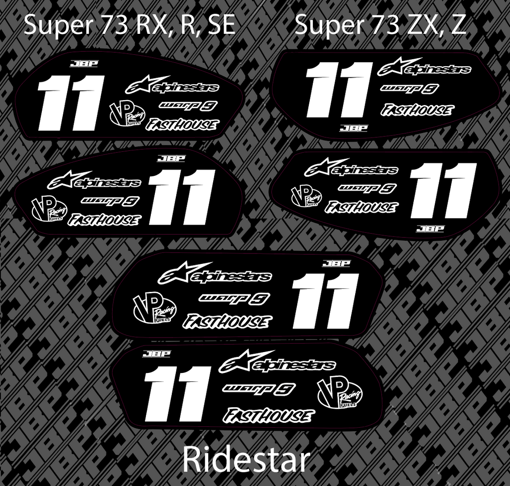 Super 73/Ridestar Battery Decals JBP