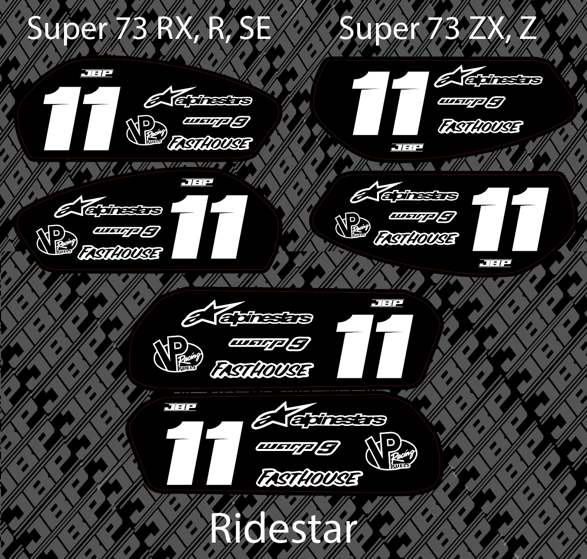 Super 73/Ridestar Battery Decals JBP