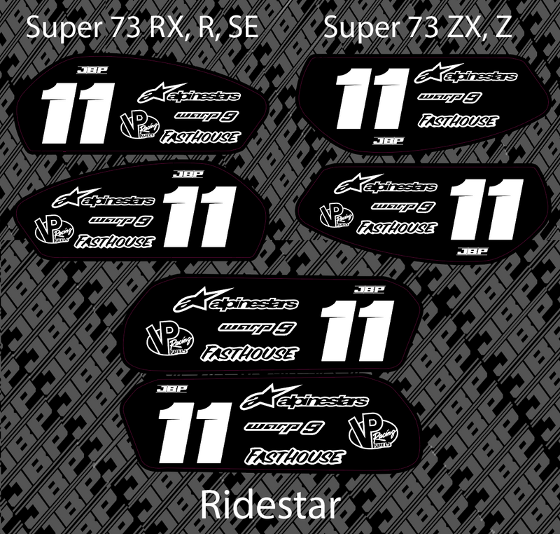 Super 73/Ridestar Battery Decals JBP
