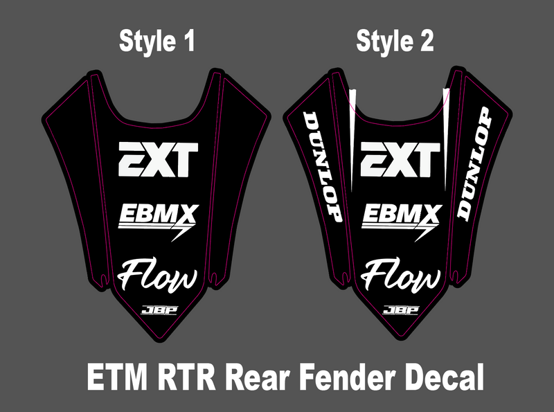 Etm RTR Rear Fender Decal JBP