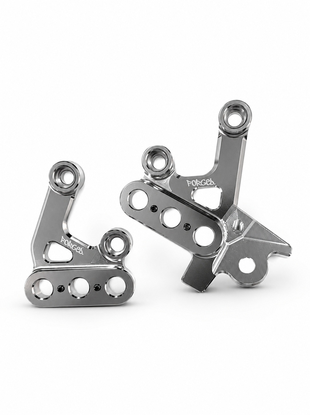 Chrome Silver Foot Peg Brackets for Sur-Ron Light Bee X & E-Ride Pro – Heavy Duty Upgrade Forged Racing
