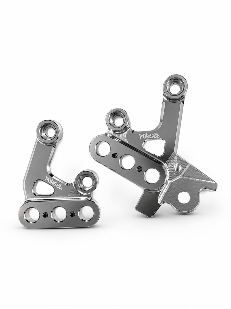 Chrome Silver Foot Peg Brackets for Sur-Ron Light Bee X & E-Ride Pro – Heavy Duty Upgrade Forged Racing