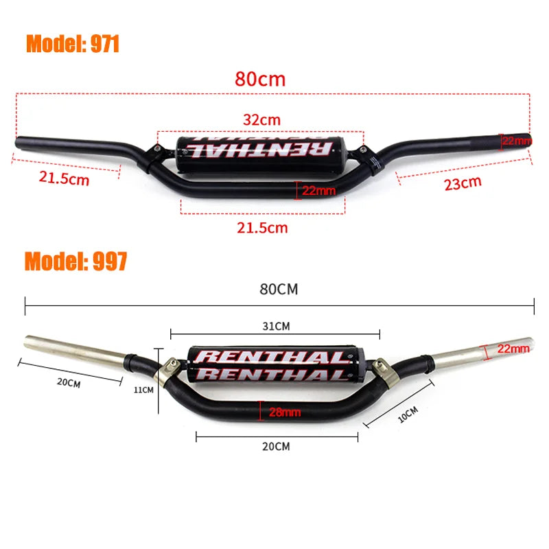 Motorcycle Handlebar Dirtbike 22 28Mm Universal for Renthal Twinwall 971 997 Grіpsi Most Bikes Handle Bar Pit Bike Accessories Emoto Supply