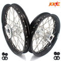 KKE 14 & 12 Small Kid's Wheels Rims Set for KTM 65 SX 2002-2024 GASGAS MC65 2021-2024 Silver&Black KKE Racing