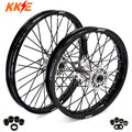 KKE 21/18 New Generation Cast Hub Billet Wheels Fit For KTM EXC XC-W XCF-W EXC-F 2003-2025 Black Spokes KKE Racing