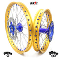 KKE 21"&18" Enduro Dirtbike Casting Wheels For YAMAHA YZ125 YZ250 1999-2016 YZ250F YZ450F 2003-2015 Gold Rim With Disc KKE Racing