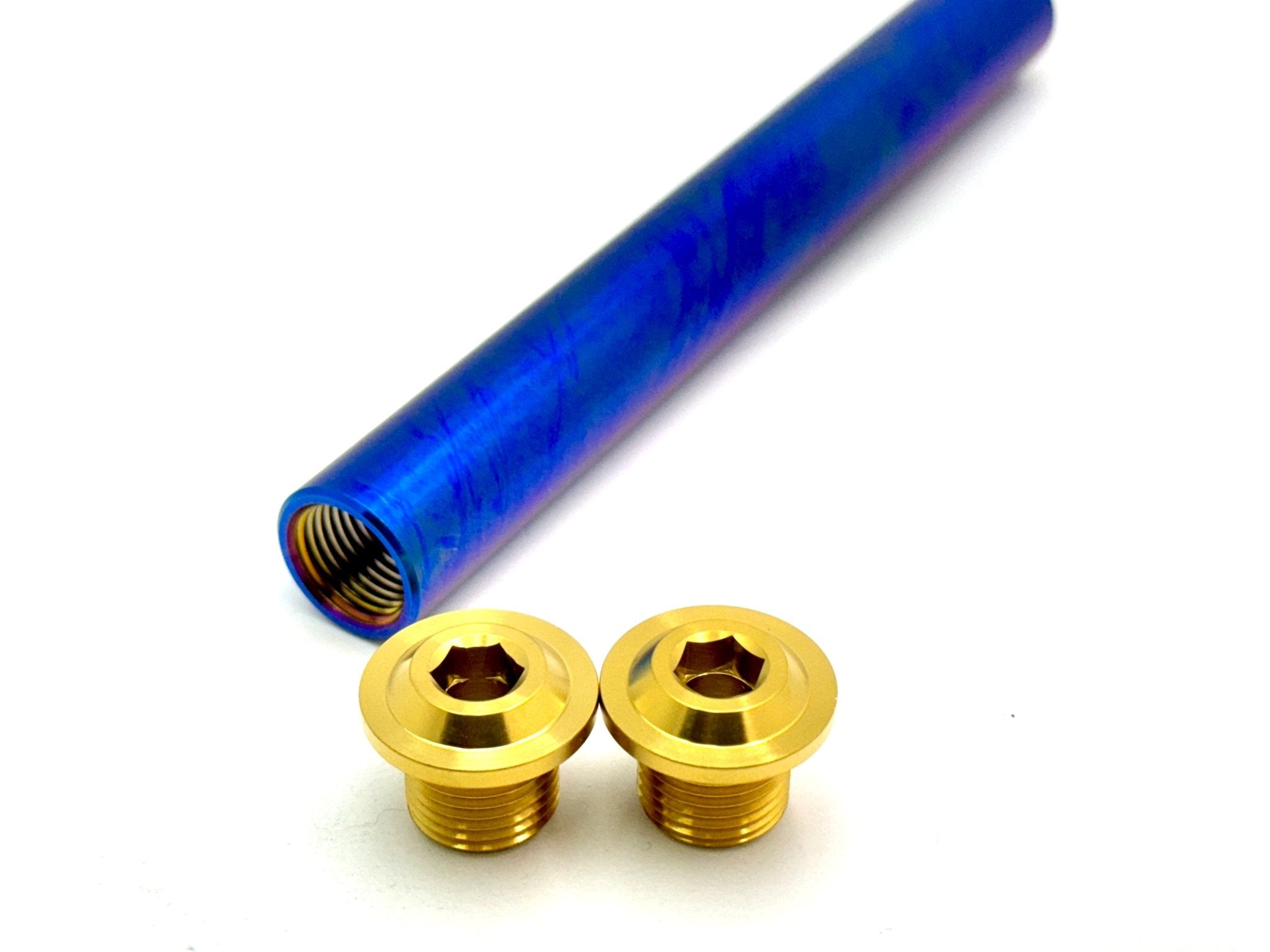 KKE Fork Custom Titanium Axle and Two Axle End-Bolts - Riot Racing