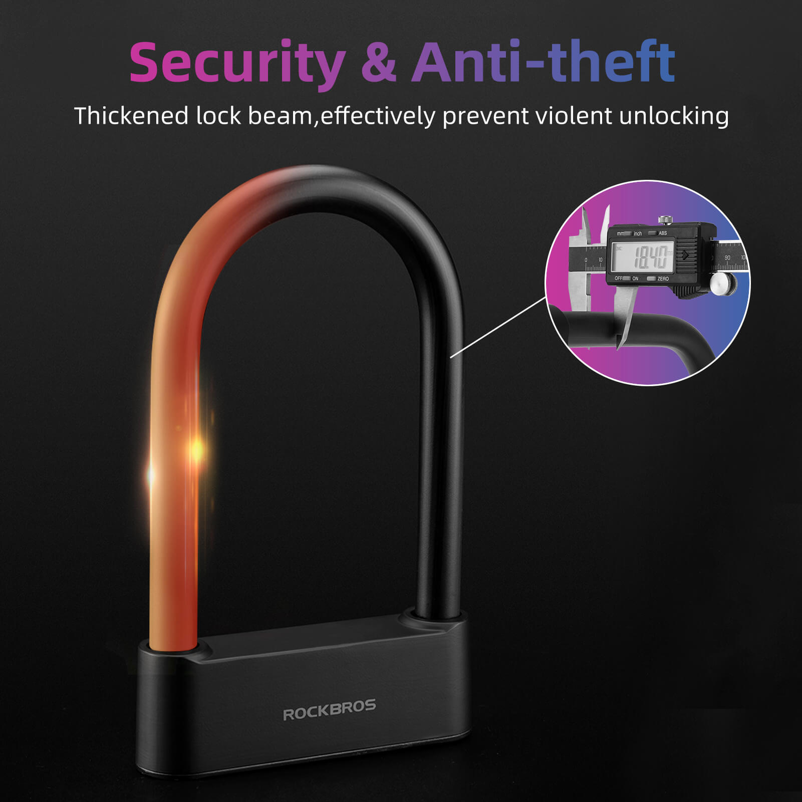 Smart Bluetooth Fingerprint U Lock ROCKBROS US