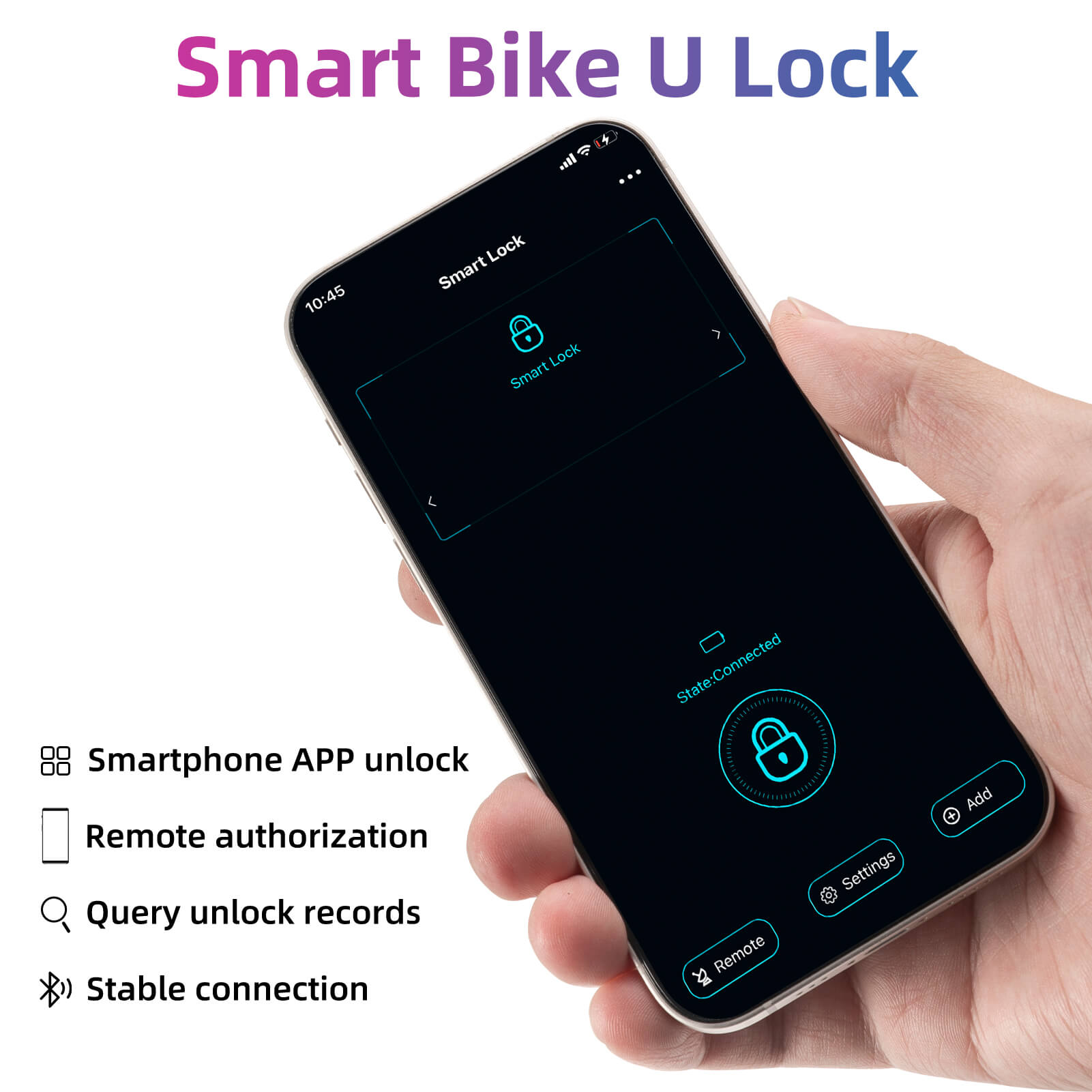 Smart Bluetooth Fingerprint U Lock ROCKBROS US