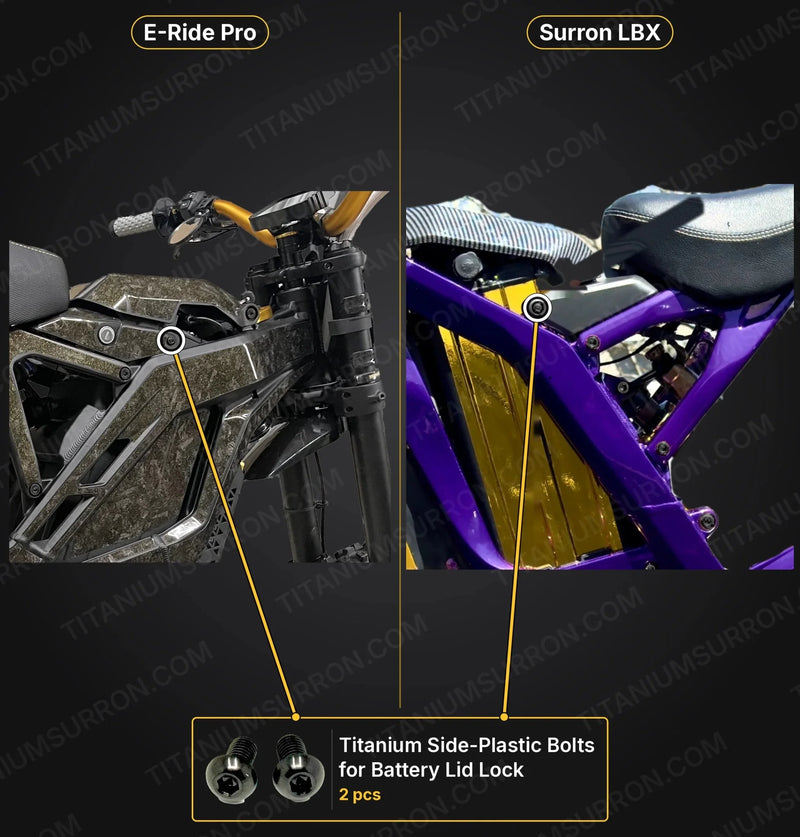 Titanium Side-Plastic / Battery Lid Bolts — E-Moto Titanium Surron