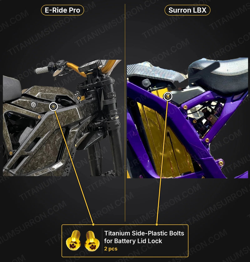 Titanium Side-Plastic / Battery Lid Bolts — E-Moto Titanium Surron