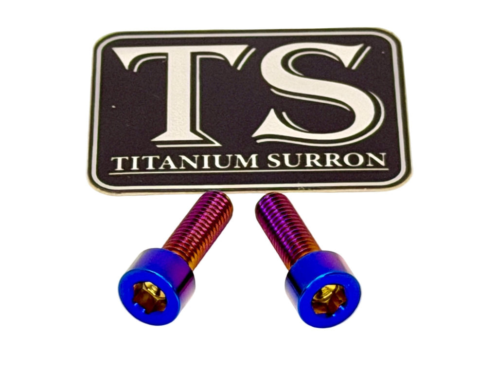 Titanium Surron Ultra Bee Headlight Bracket bolts by Prickly for Baja Squadron Titanium Surron