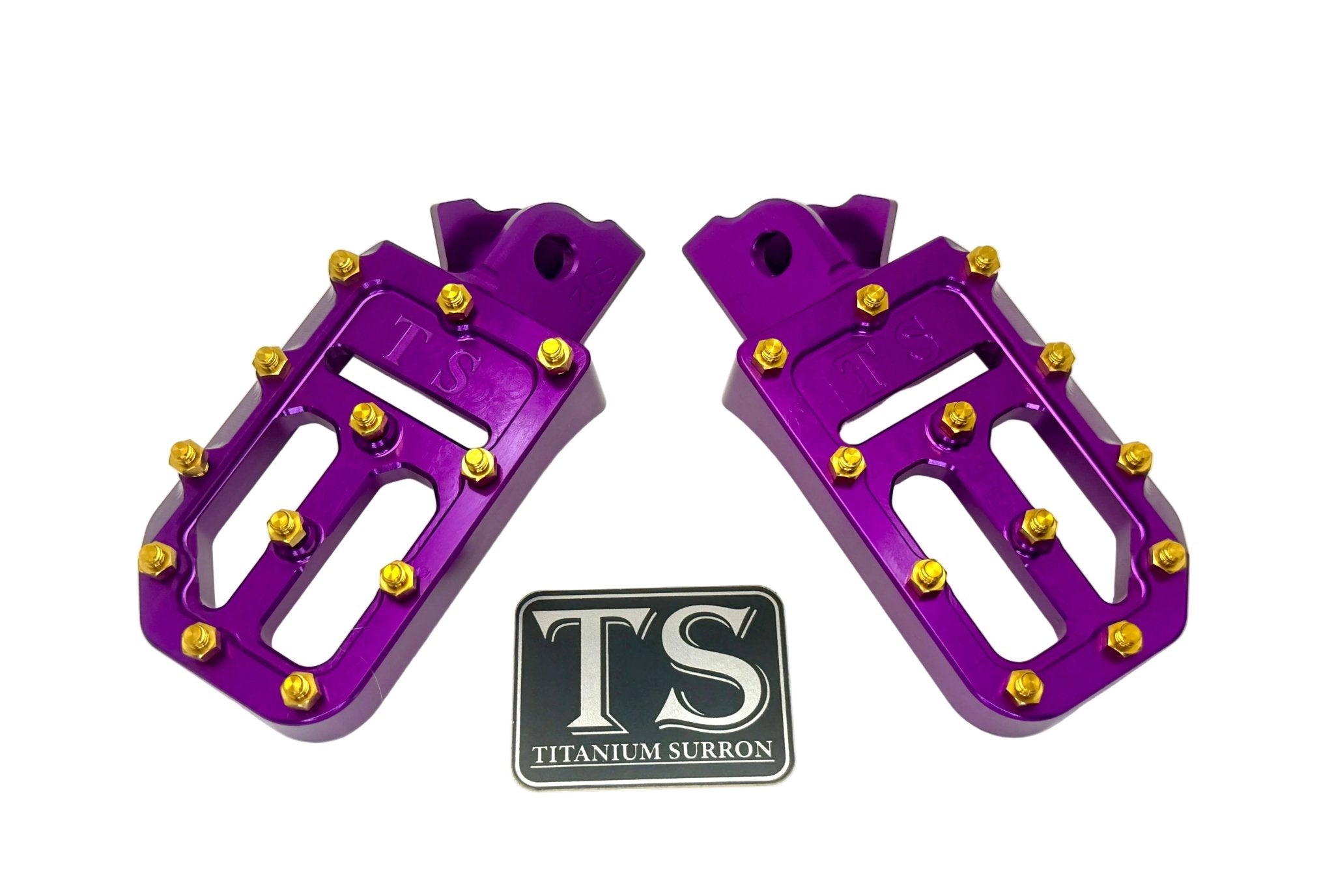 TS Custom Foot Pegs w/ Titanium Grips for Surron and Most Light E-moto Titanium Surron