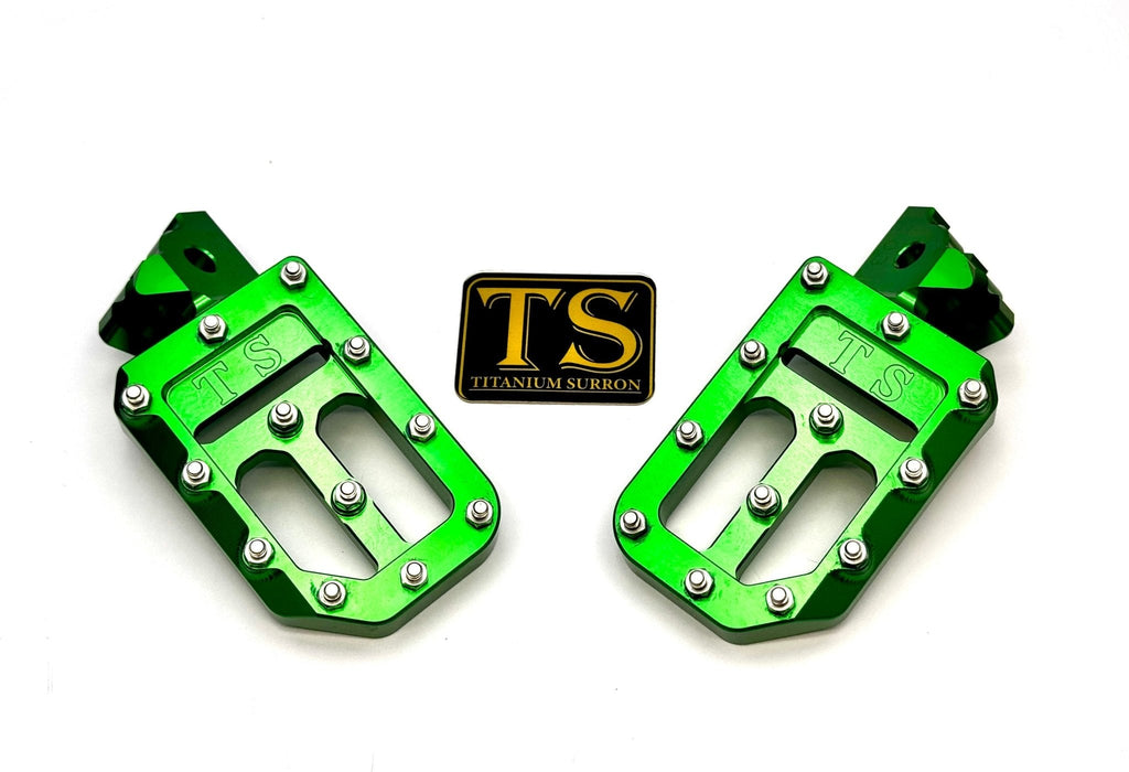 TS Custom Foot Pegs w/ Titanium Grips for Surron and Most Light E-moto Titanium Surron