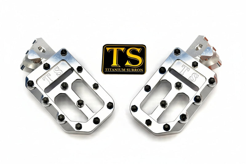 TS Custom Foot Pegs w/ Titanium Grips for Surron and Most Light E-moto Titanium Surron