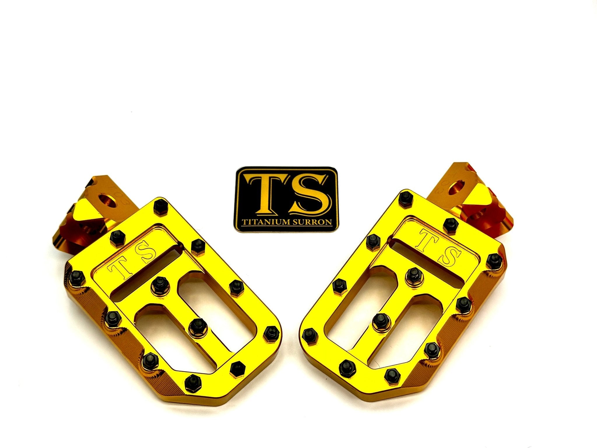 TS Custom Foot Pegs w/ Titanium Grips for Surron and Most Light E-moto Titanium Surron
