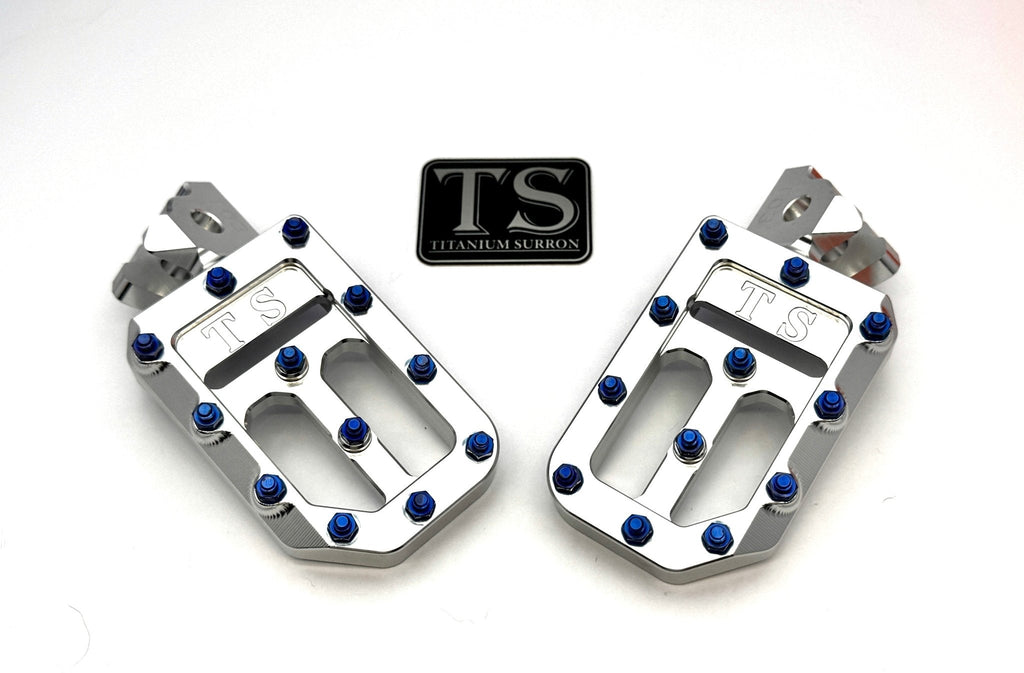 TS Custom Foot Pegs w/ Titanium Grips for Surron and Most Light E-moto Titanium Surron