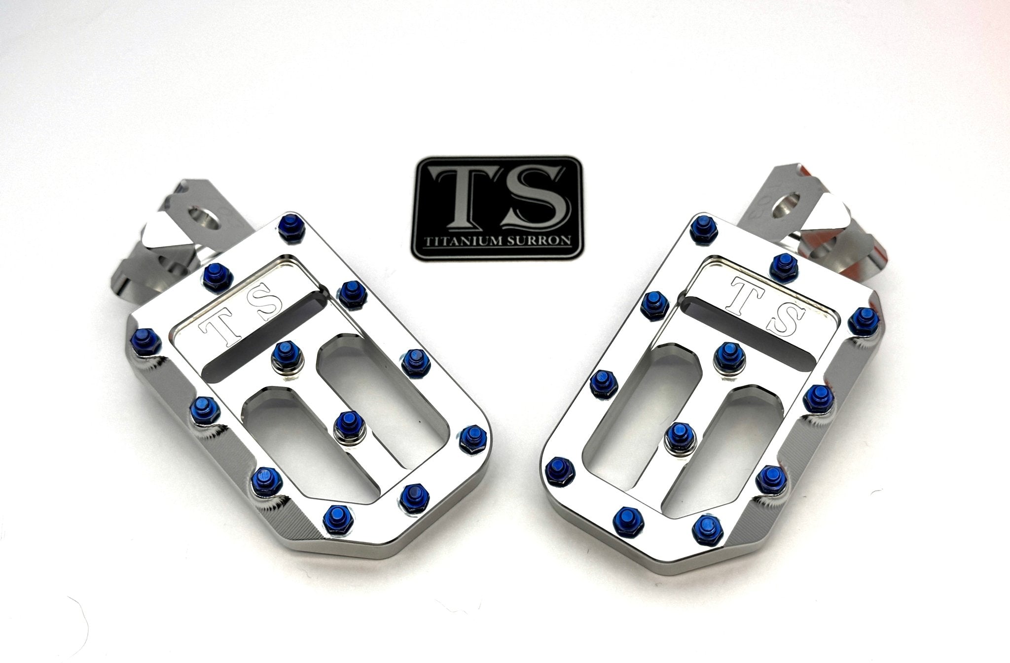 TS Custom Foot Pegs w/ Titanium Grips for Surron and Most Light E-moto Titanium Surron