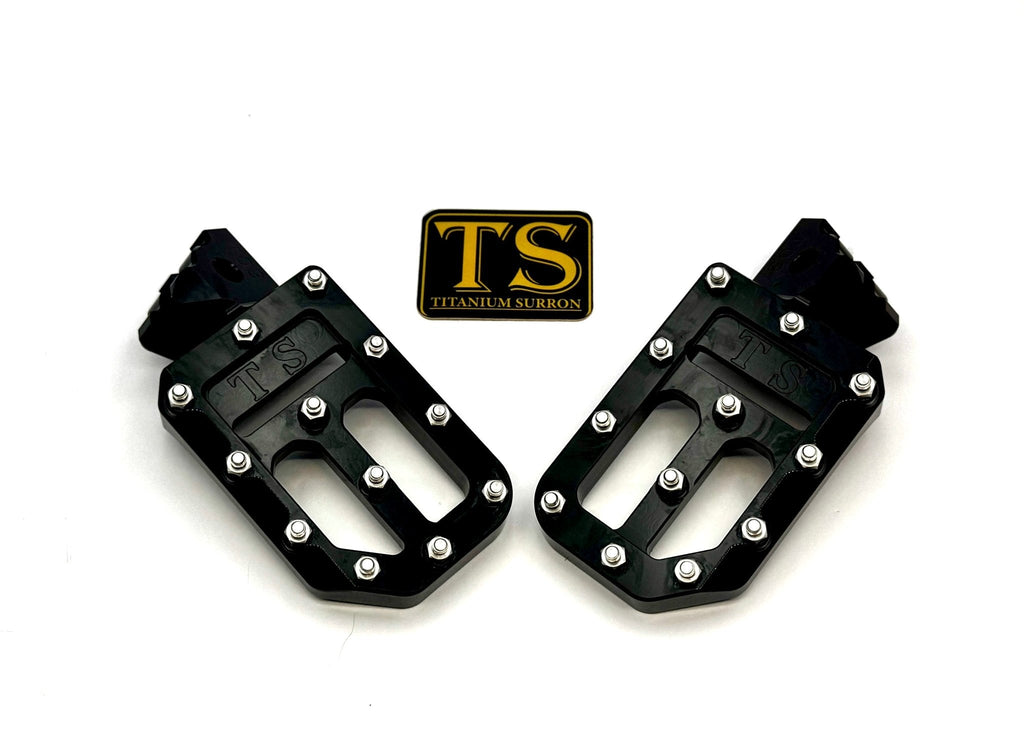 TS Custom Foot Pegs w/ Titanium Grips for Surron and Most Light E-moto Titanium Surron