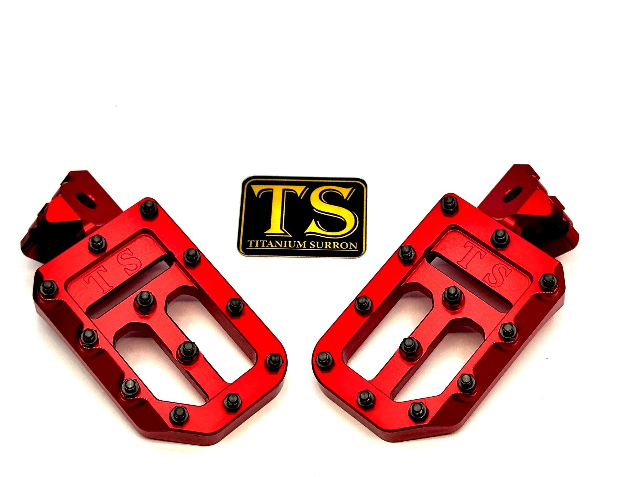 TS Custom Foot Pegs w/ Titanium Grips for Surron and Most Light E-moto Titanium Surron